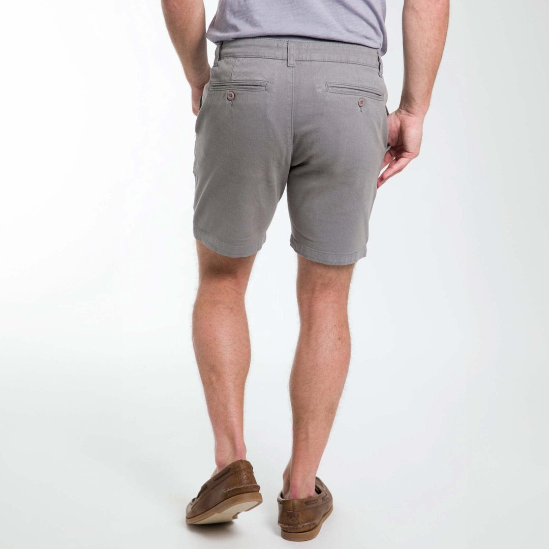 Ash & Erie Steel Grey Stretch Washed Chino Short for Short Men   Chino Shorts