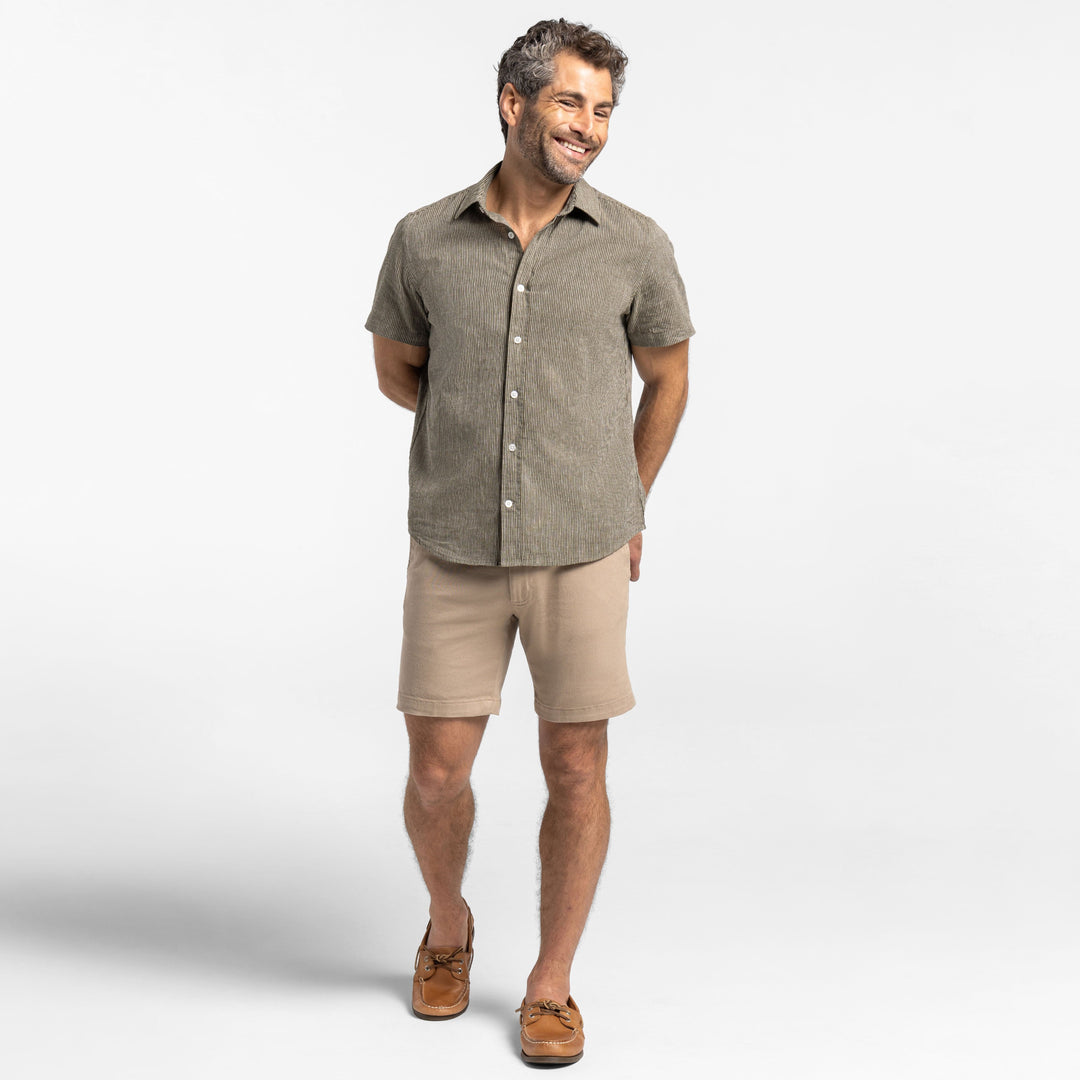 Ash & Erie Teak Stretch Washed Chino Short for Short Men   Chino Shorts