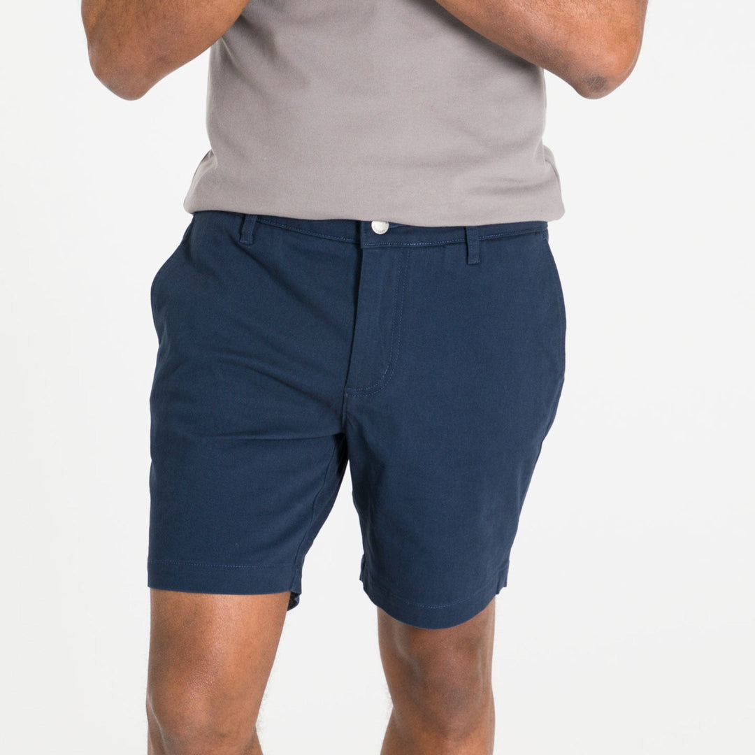 Ash & Erie True Navy Lightweight Stretch Chino Short for Short Men   Chino Shorts