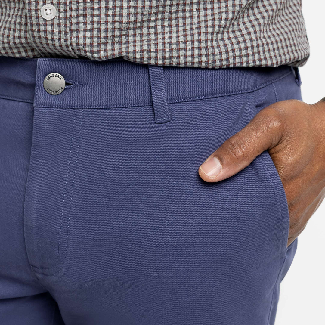 Ash & Erie Vintage Blue Signature Chino Short for Short Men   Chino Shorts