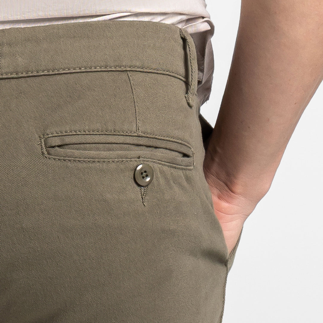 Ash & Erie Vintage Olive Stretch Washed Chino Short for Short Men   Chino Shorts