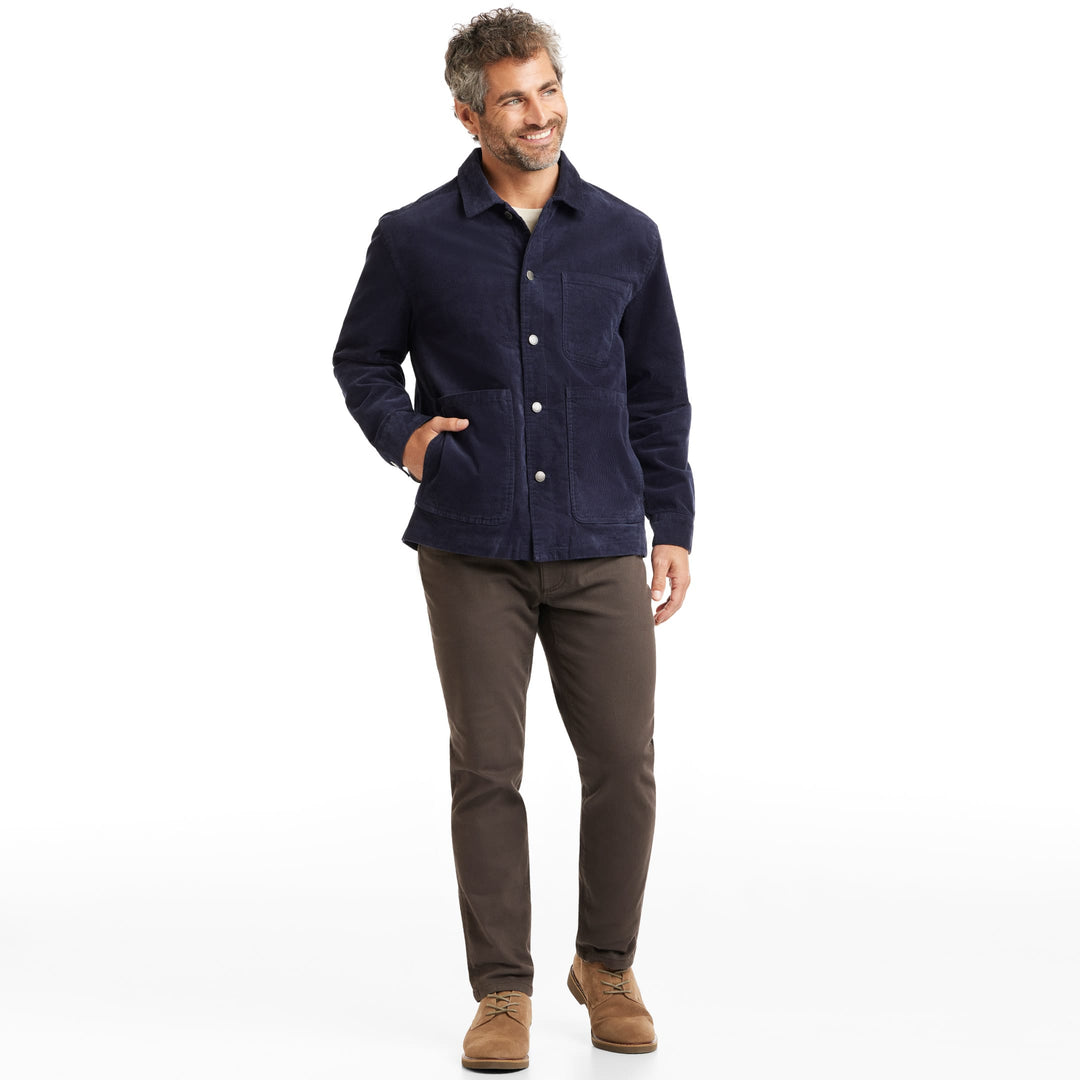 Ash & Erie Navy Corduroy Chore Jacket for Short Men   Chore Jacket