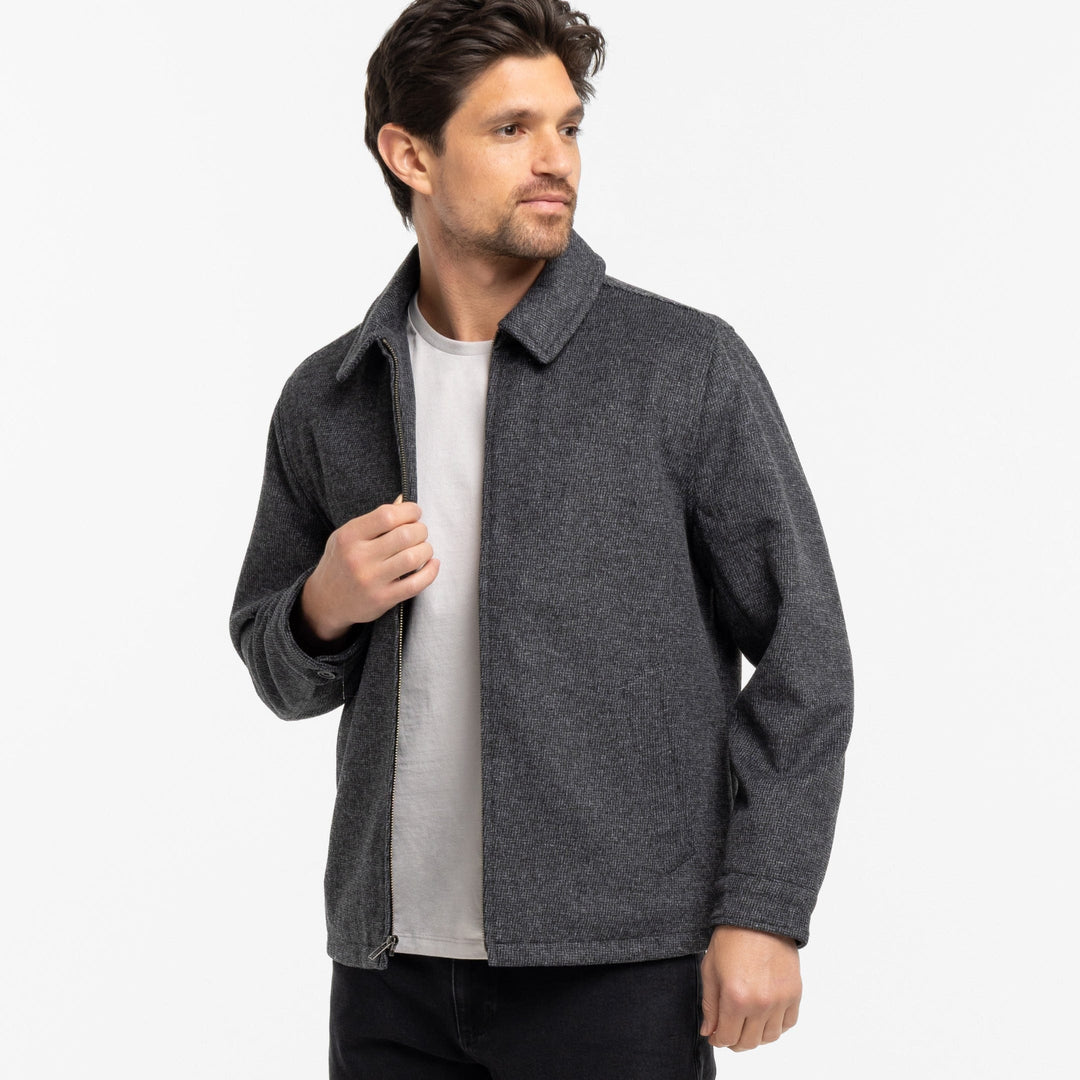 Ash & Erie Charcoal Herringbone City Jacket for Short Men   City Jacket
