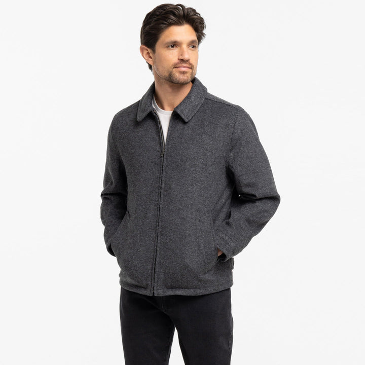 Ash & Erie Charcoal Herringbone City Jacket for Short Men   City Jacket
