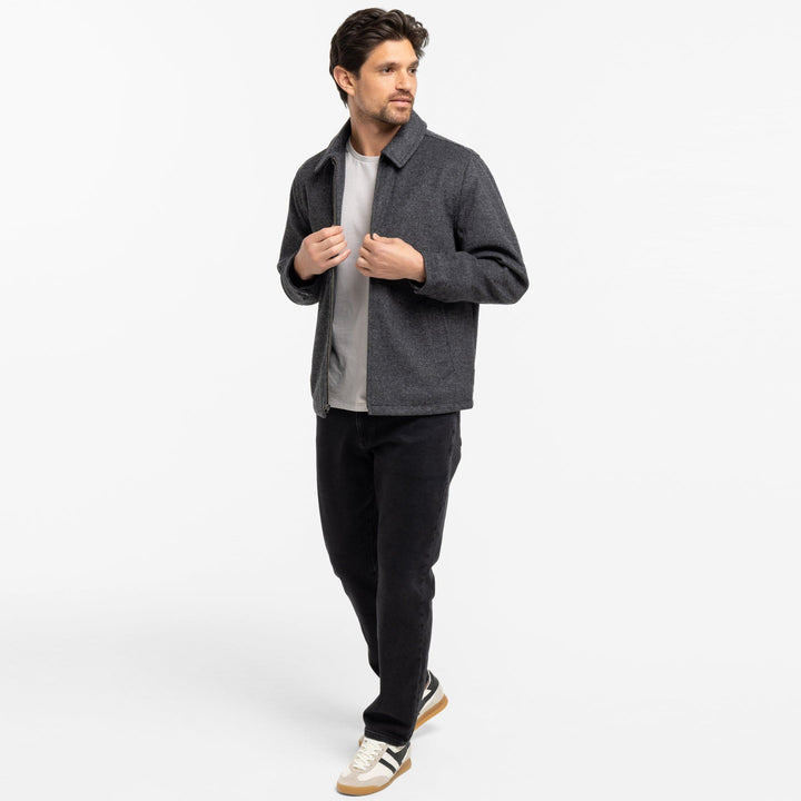 Ash & Erie Charcoal Herringbone City Jacket for Short Men   City Jacket