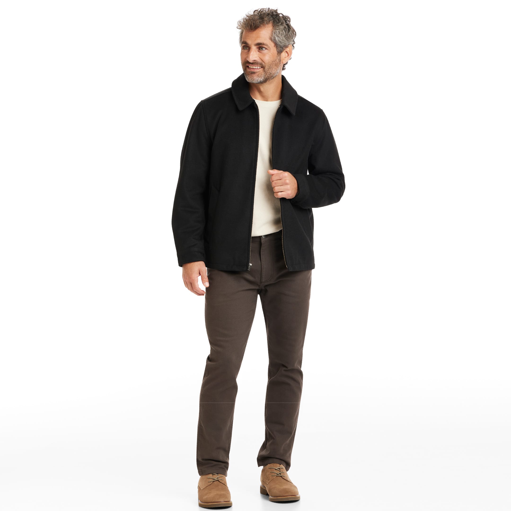 Ash & Erie Solid Black City Jacket for Short Men   City Jacket