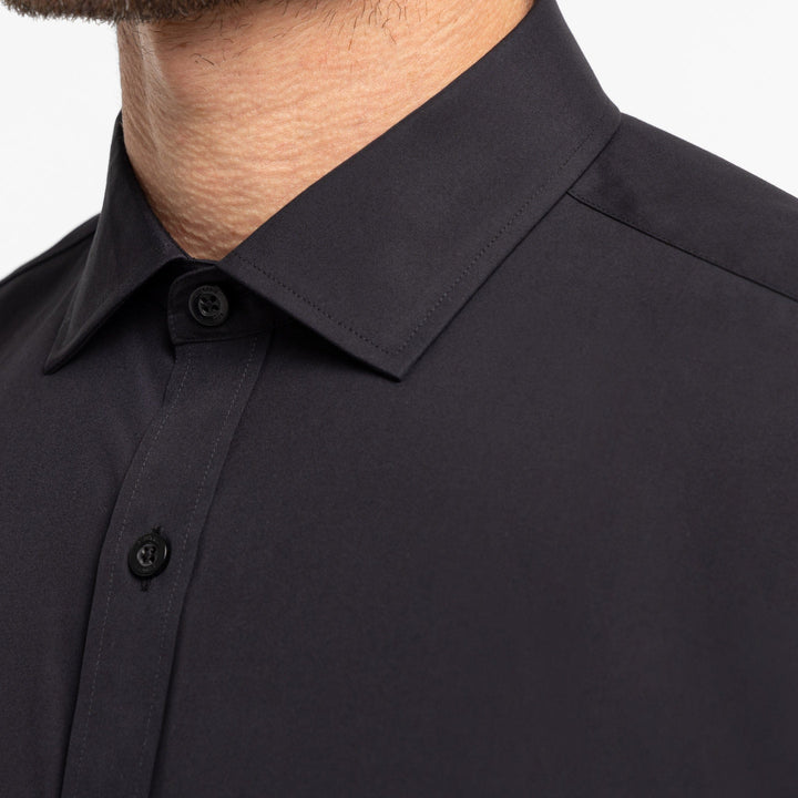 Ash & Erie Black Wrinkle Resistant Dress Shirt for Short Men   Dress Shirts