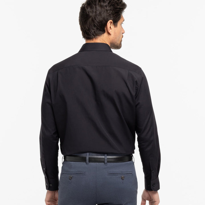 Ash & Erie Black Wrinkle Resistant Dress Shirt for Short Men   Dress Shirts