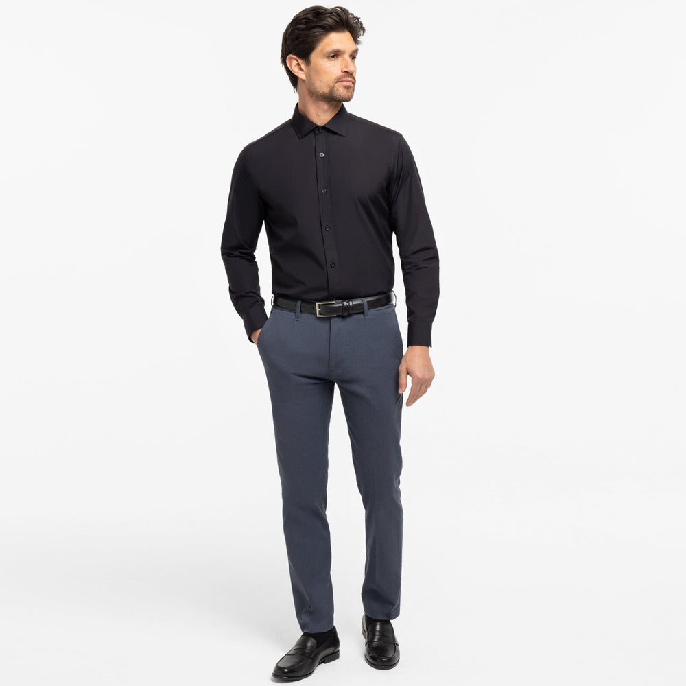 Ash & Erie Black Wrinkle Resistant Dress Shirt for Short Men   Dress Shirts