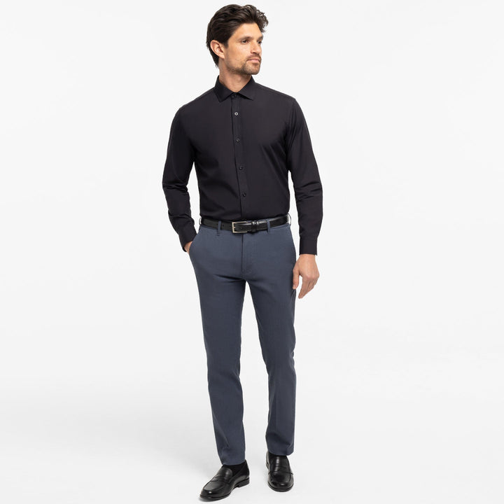 Ash & Erie Black Wrinkle Resistant Dress Shirt for Short Men   Dress Shirts