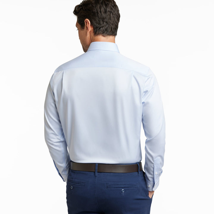 Ash & Erie Blue Wrinkle Resistant Dress Shirt for Short Men   Dress Shirts