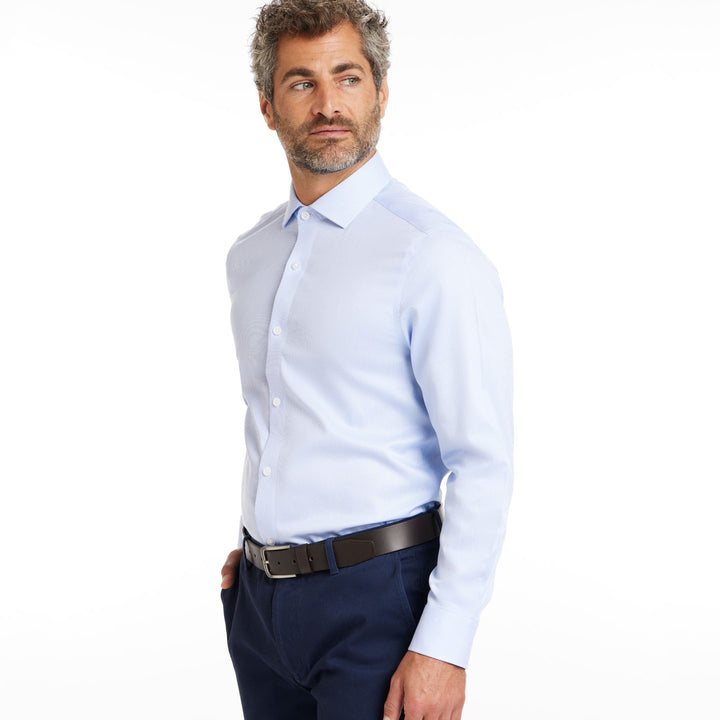 Ash & Erie Micro Stripes Wrinkle Resistant Dress Shirt for Short Men   Dress Shirts