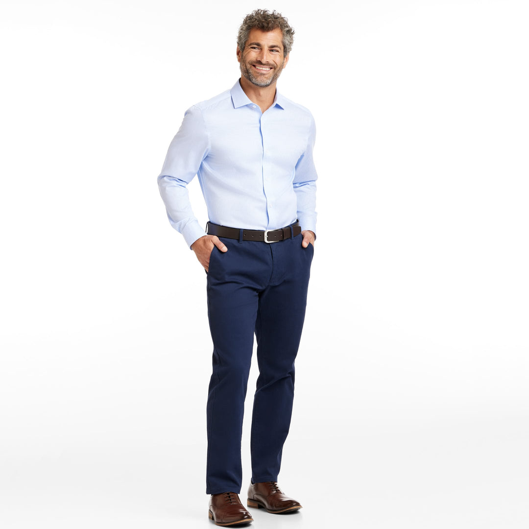 Ash & Erie Micro Stripes Wrinkle Resistant Dress Shirt for Short Men   Dress Shirts
