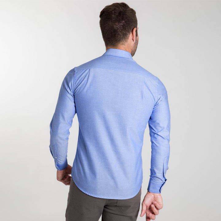 Ash & Erie Blue Linen Button-Down Shirt for Short Men    Everyday Shirts