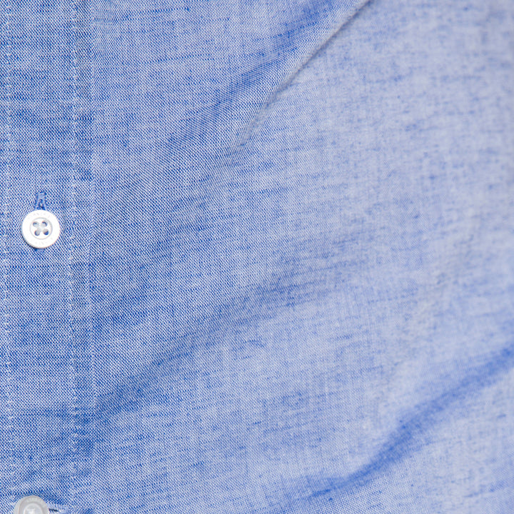 Ash & Erie Blue Linen Button-Down Shirt for Short Men    Everyday Shirts