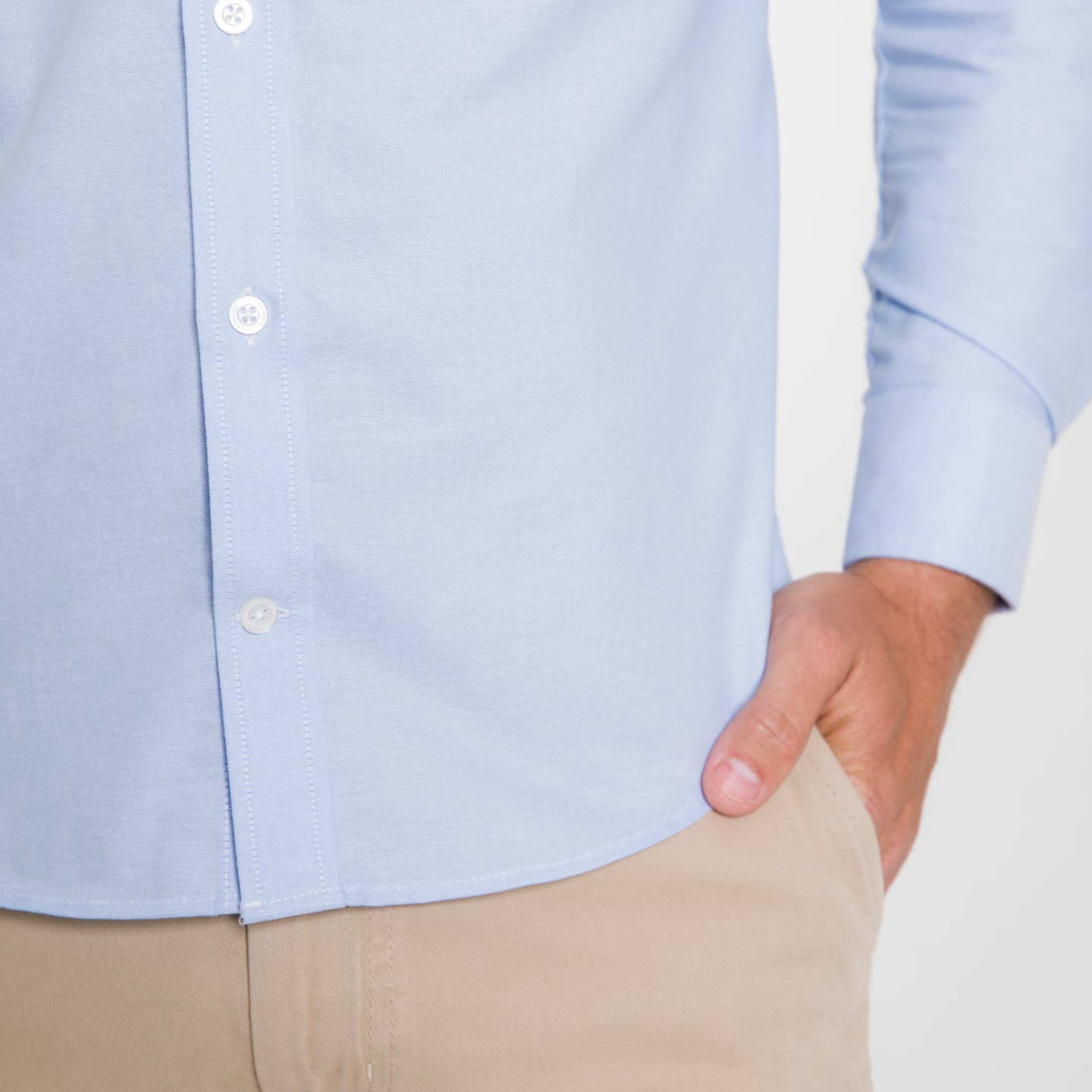 Ash & Erie Blue Oxford Wrinkle-Free Button-Down Shirt for Short Men   Everyday Shirts