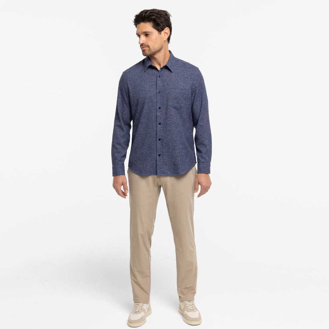 Ash & Erie Blue Textured Brushed Button-Down Shirt for Short Men   Everyday Shirts