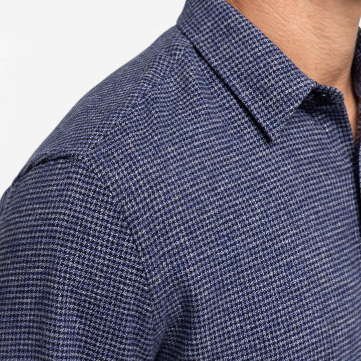 Ash & Erie Blue Textured Brushed Button-Down Shirt for Short Men   Everyday Shirts