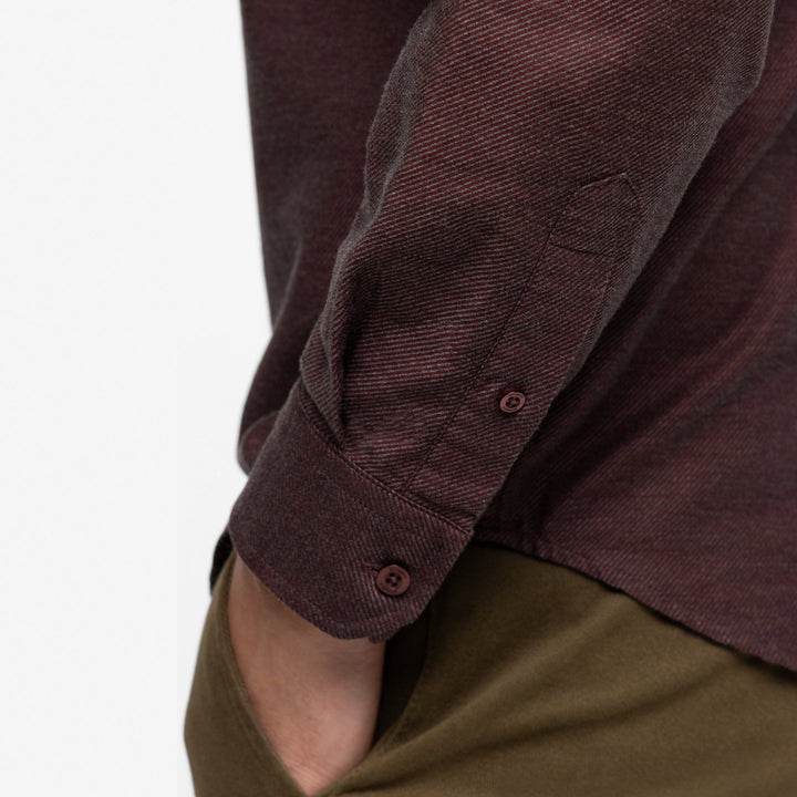 Ash & Erie Burgundy Twill Brushed Button-Down Shirt for Short Men   Everyday Shirts