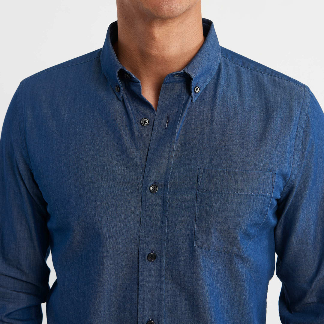 Ash & Erie Dark Indigo Button-Down Shirt for Short Men   Everyday Shirts
