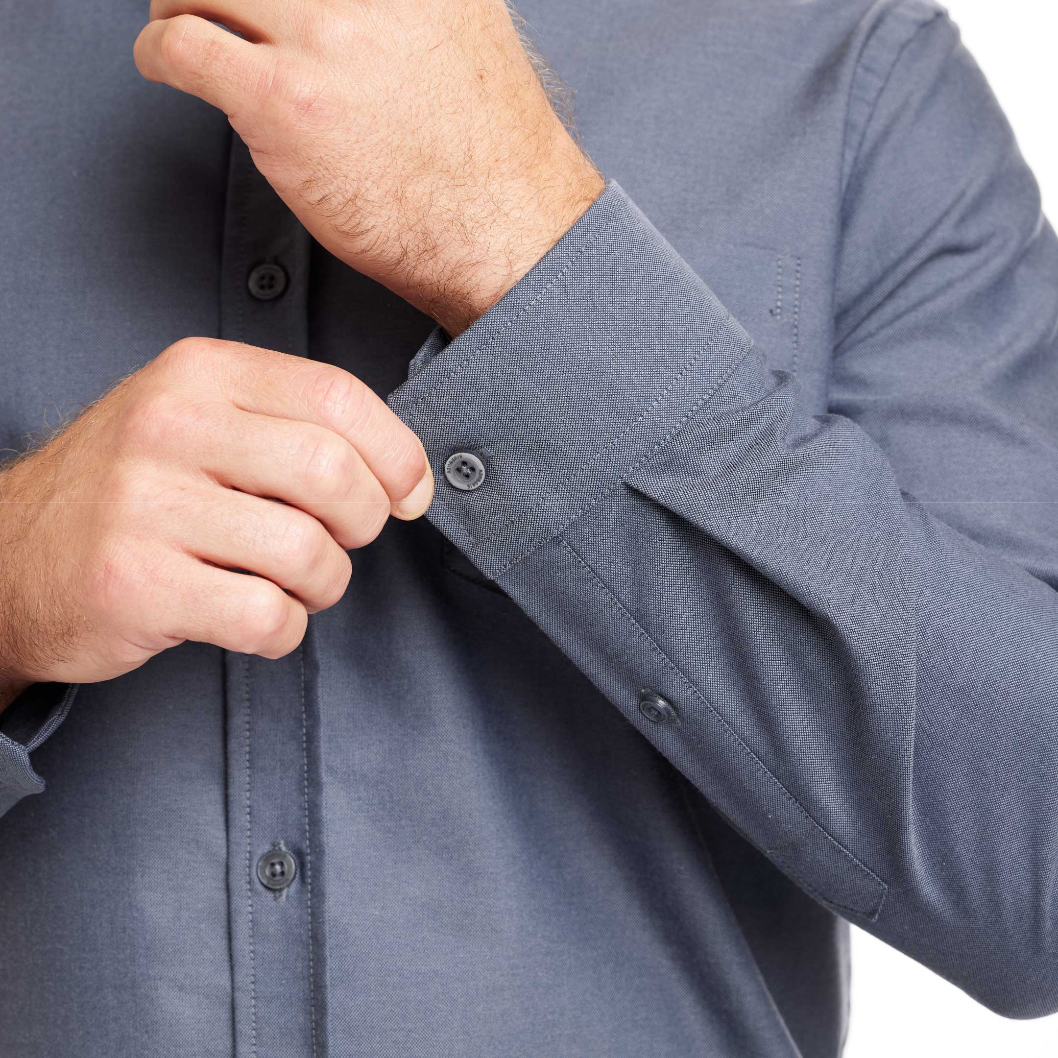 Ash & Erie Dark Navy Oxford Wrinkle-Free Button-Down Shirt for Short Men   Everyday Shirts