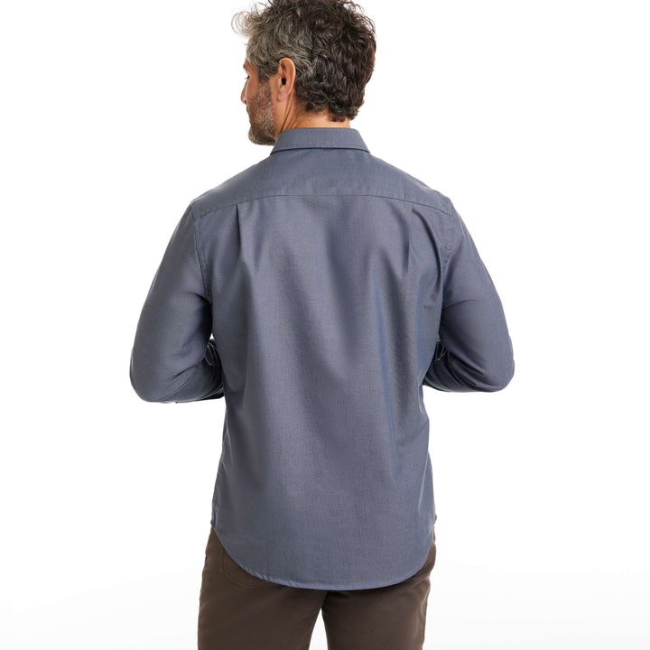 Ash & Erie Dark Navy Oxford Wrinkle-Free Button-Down Shirt for Short Men   Everyday Shirts