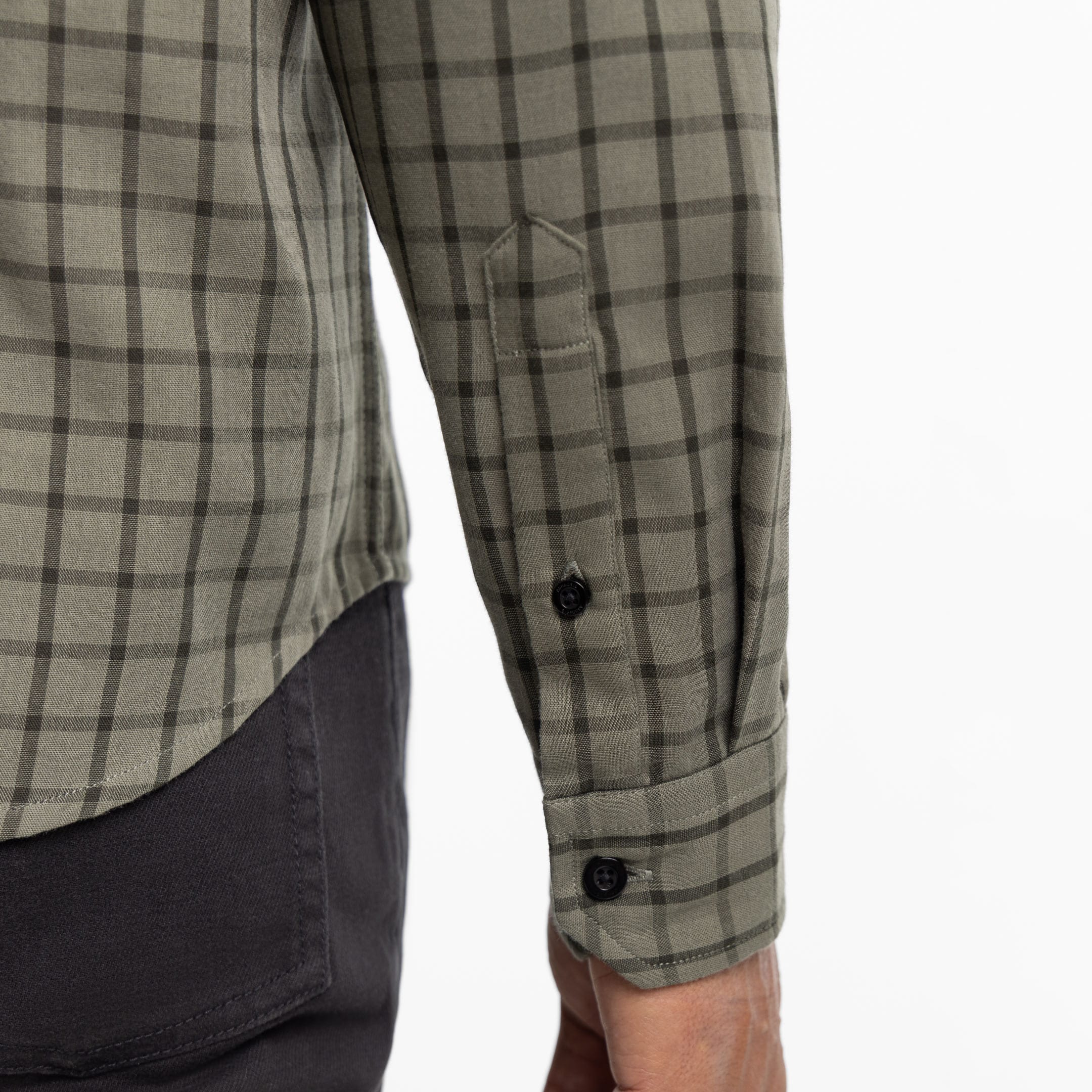 Ash & Erie Green Windowpane Wrinkle-Free Button-Down Shirt for Short Men   Everyday Shirts
