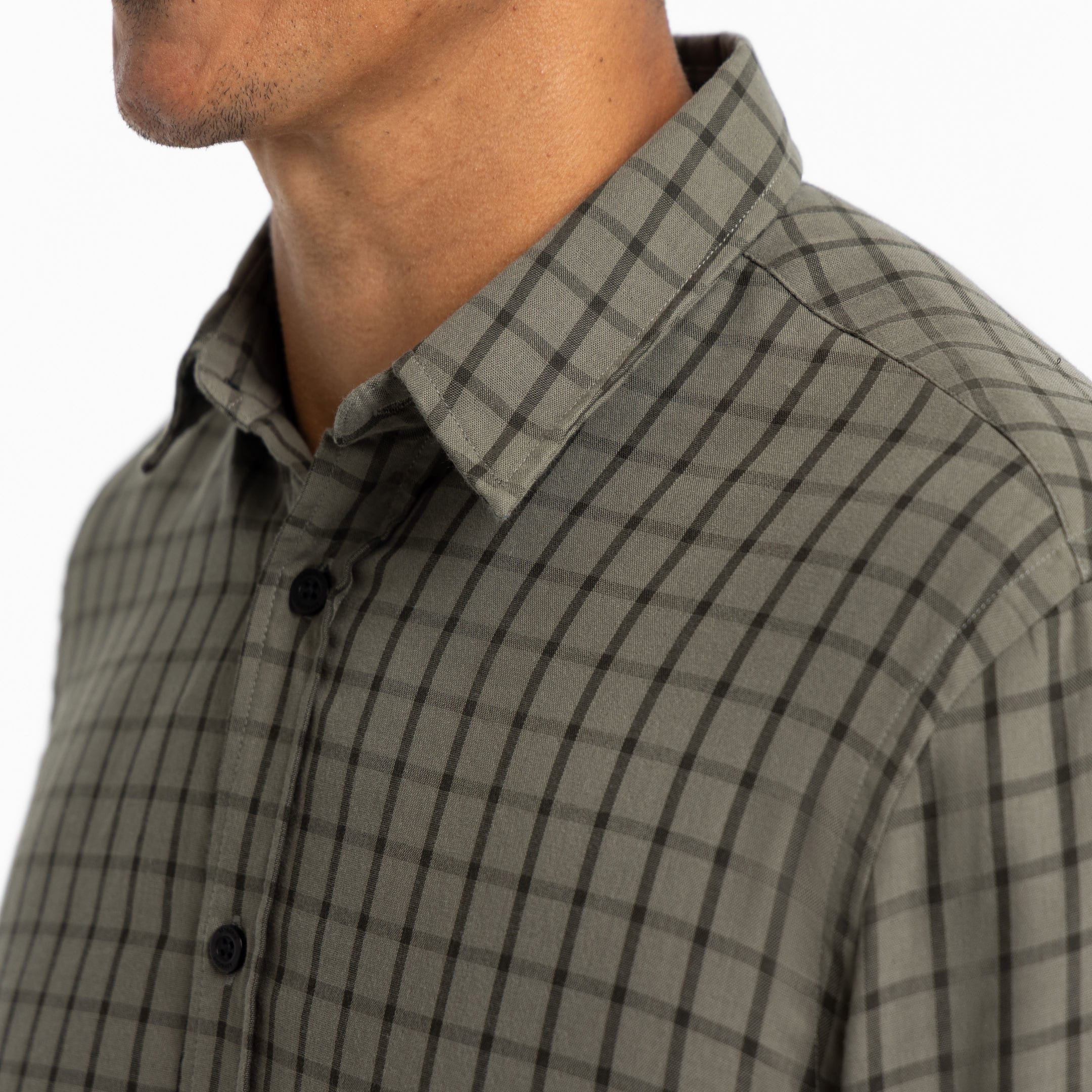Ash & Erie Green Windowpane Wrinkle-Free Button-Down Shirt for Short Men   Everyday Shirts