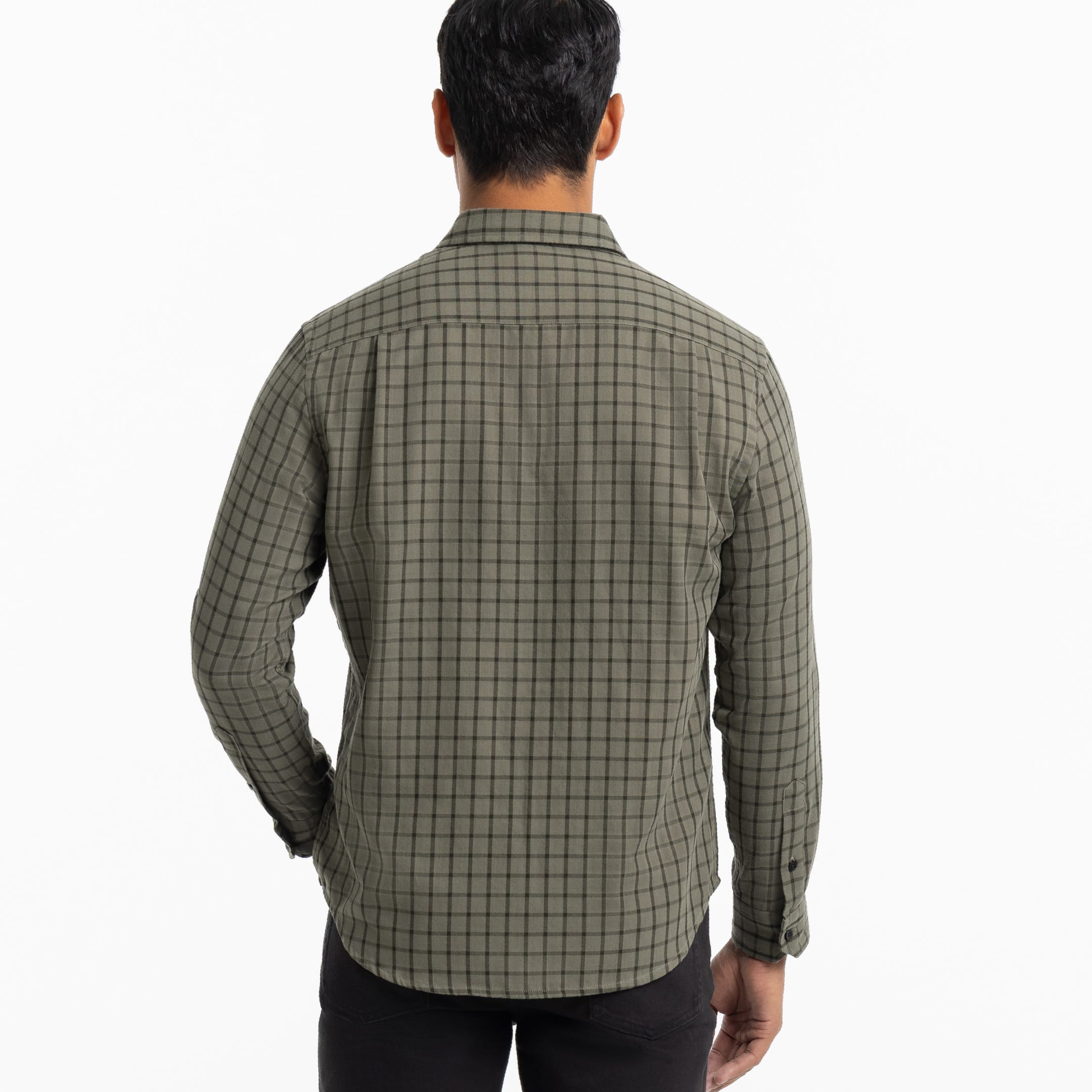 Ash & Erie Green Windowpane Wrinkle-Free Button-Down Shirt for Short Men   Everyday Shirts