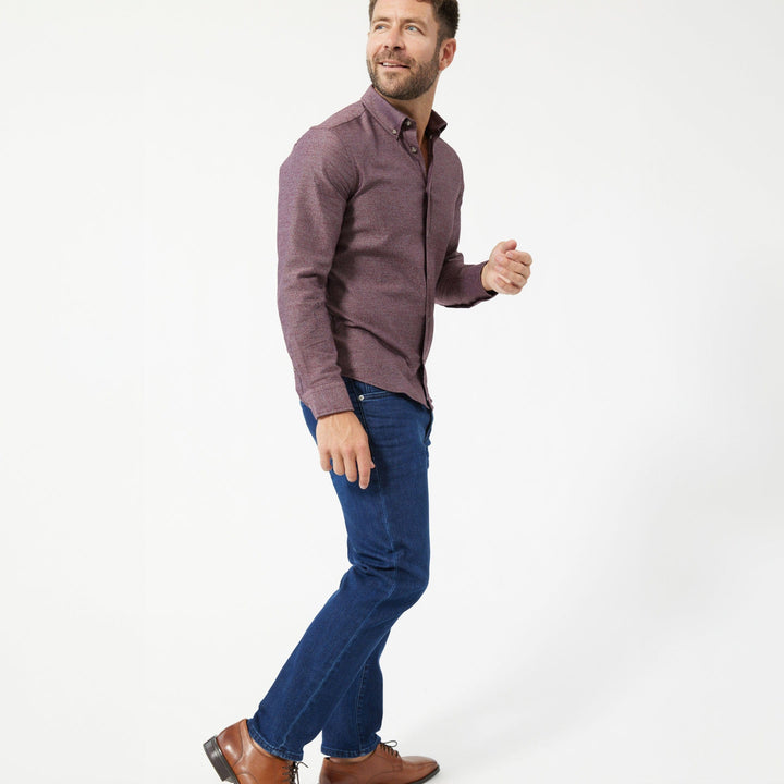 Ash & Erie Heather Burgundy Button-Down Shirt for Short Men   Everyday Shirts