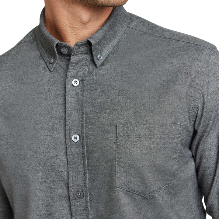 Ash & Erie Heather Charcoal Brushed Button-Down Shirt for Short Men   Everyday Shirts