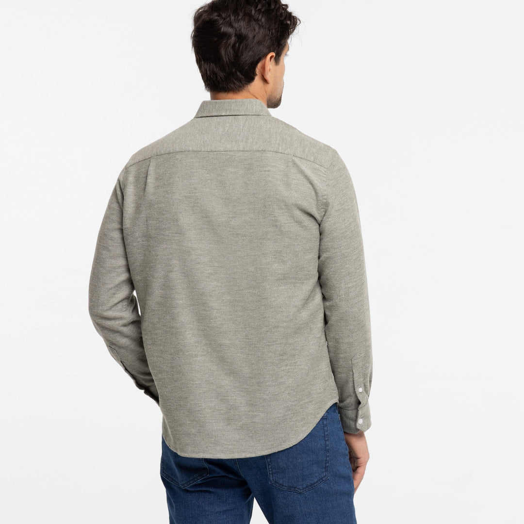 Ash & Erie Heather Green Button-Down Shirt for Short Men   Everyday Shirts