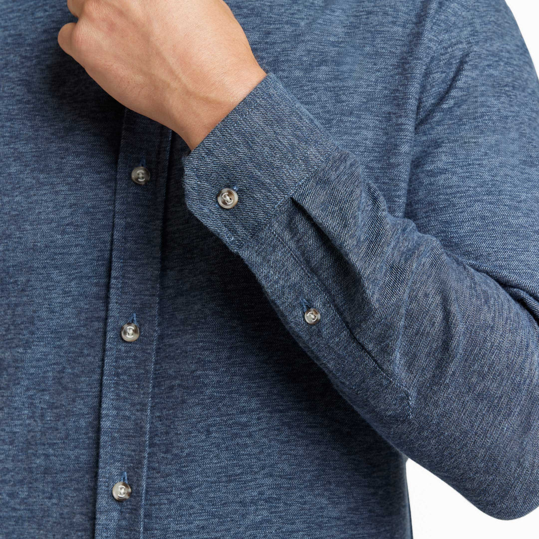 Ash & Erie Heather Indigo Brushed Button-Down Shirt for Short Men   Everyday Shirts