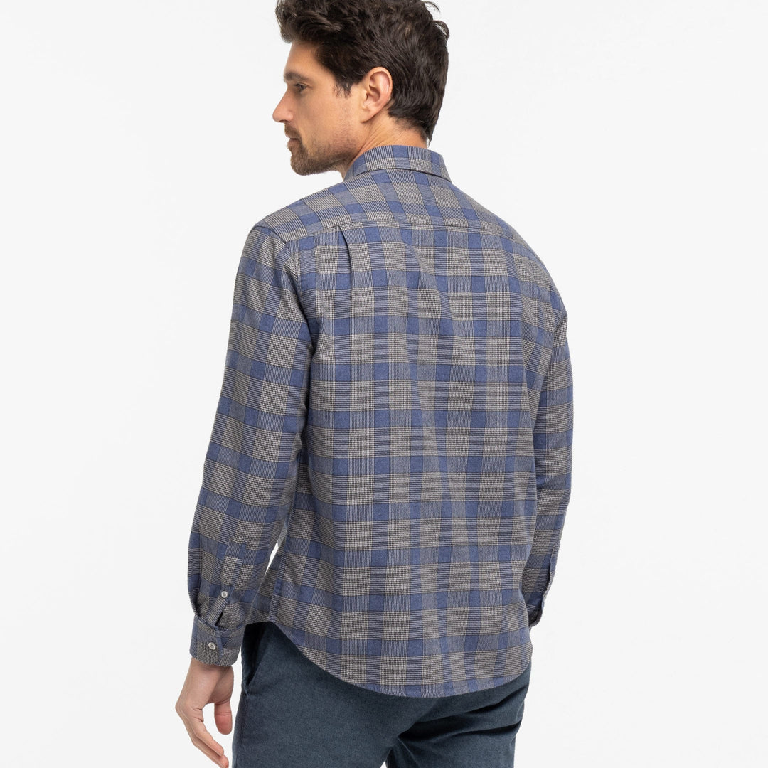 Ash & Erie Indigo Check Button-Down Shirt for Short Men   Everyday Shirts