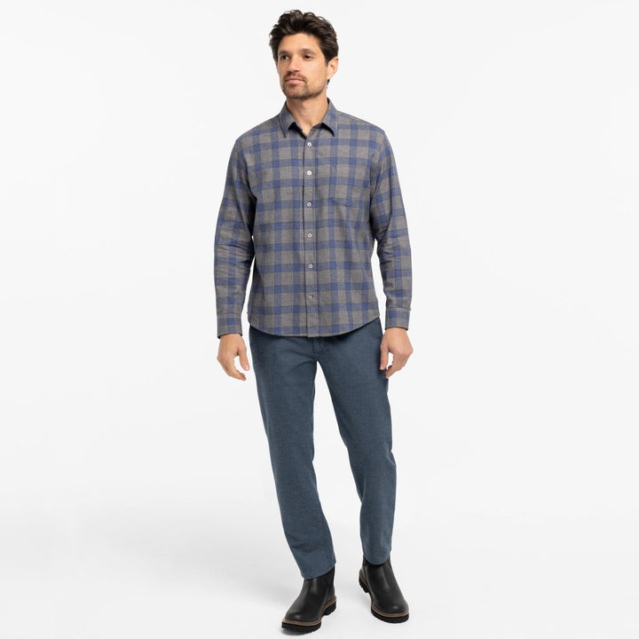 Ash & Erie Indigo Check Button-Down Shirt for Short Men   Everyday Shirts