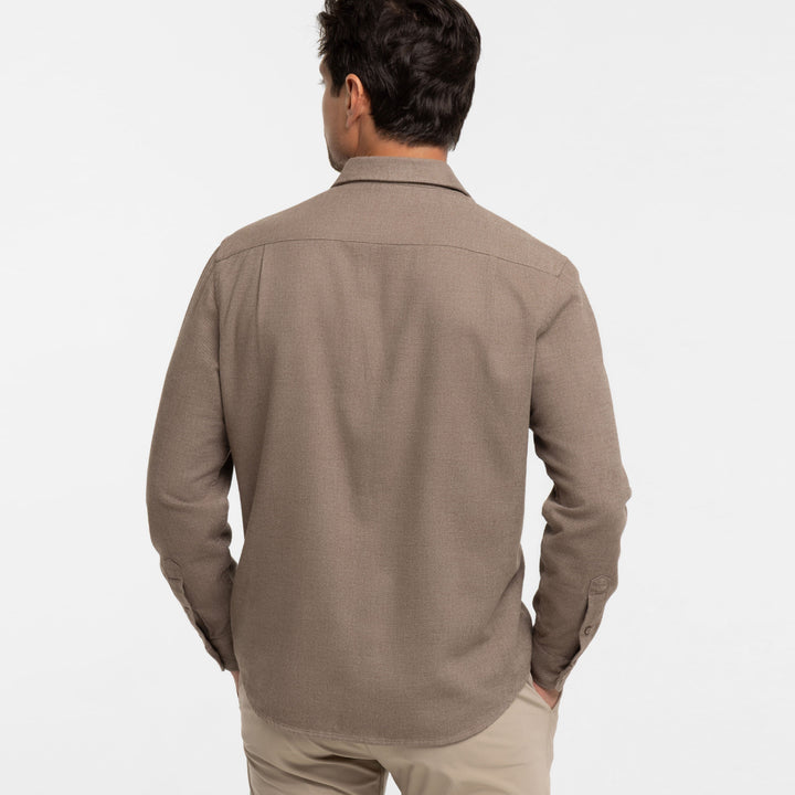 Ash & Erie Mocha Brushed Button-Down Shirt for Short Men   Everyday Shirts