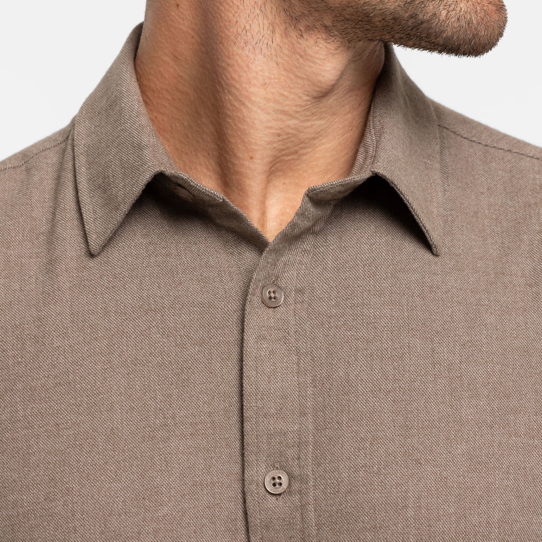 Ash & Erie Mocha Brushed Button-Down Shirt for Short Men   Everyday Shirts