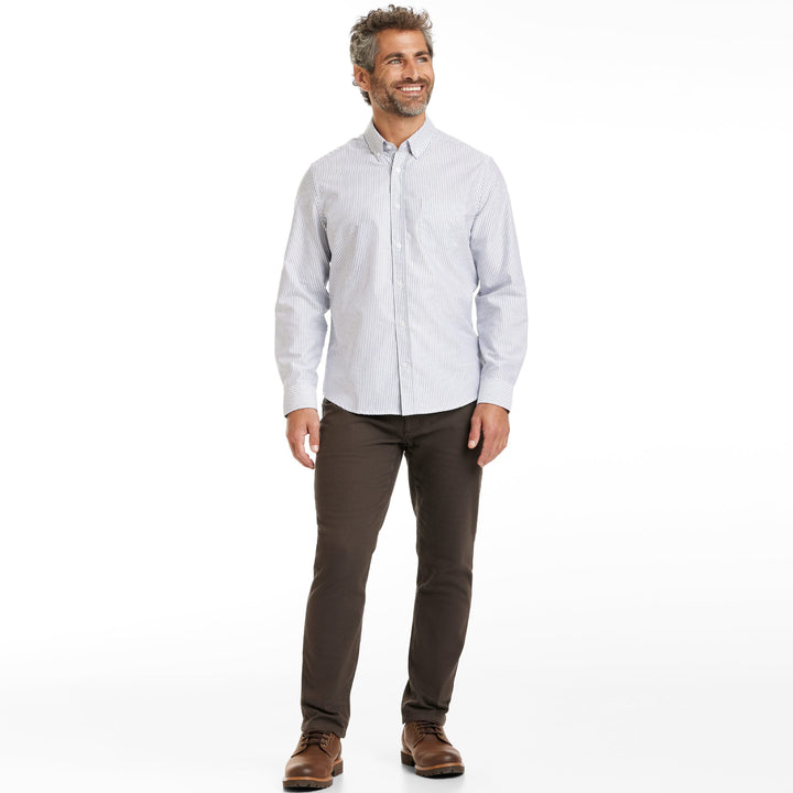 Ash & Erie Navy Stripe Oxford Wrinkle-Free Button-Down Shirt for Short Men   Everyday Shirts