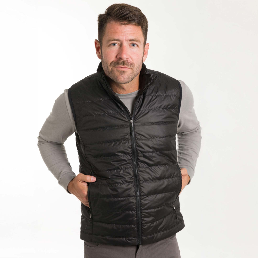 Ash & Erie Black Fjord Vest for Short Men   Fjord Vest