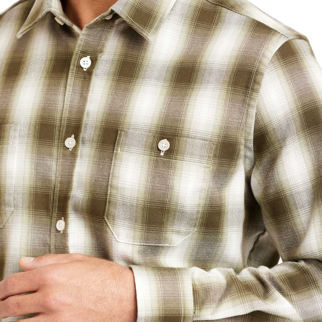 Ash & Erie Balsam Ombre Flannel Button-Down Shirt for Short Men   Flannel Everyday Shirt