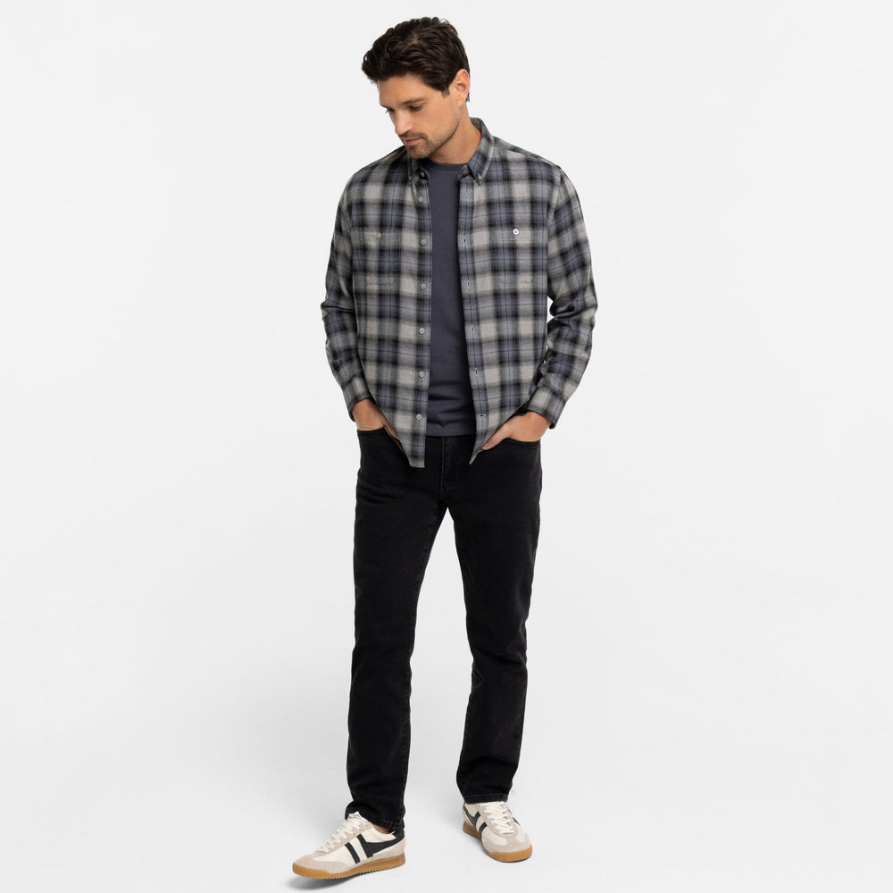 Ash & Erie Boone Flannel Button-Down Shirt for Short Men   Flannel Everyday Shirt