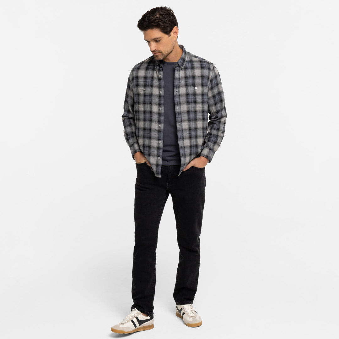 Ash & Erie Boone Flannel Button-Down Shirt for Short Men   Flannel Everyday Shirt