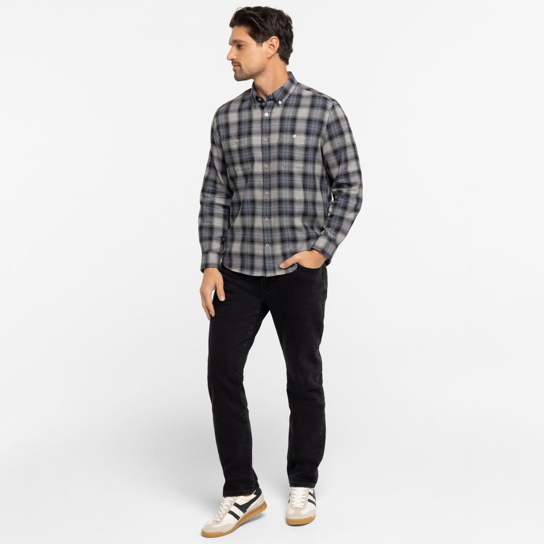 Ash & Erie Boone Flannel Button-Down Shirt for Short Men   Flannel Everyday Shirt