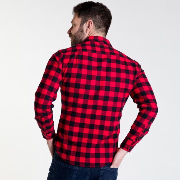 Ash & Erie Buffalo Plaid Flannel Button-Down Shirt for Short Men   Flannel Everyday Shirt