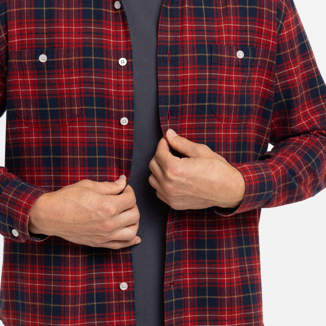 Ash & Erie Canyon Flannel Button-Down Shirt for Short Men   Flannel Everyday Shirt