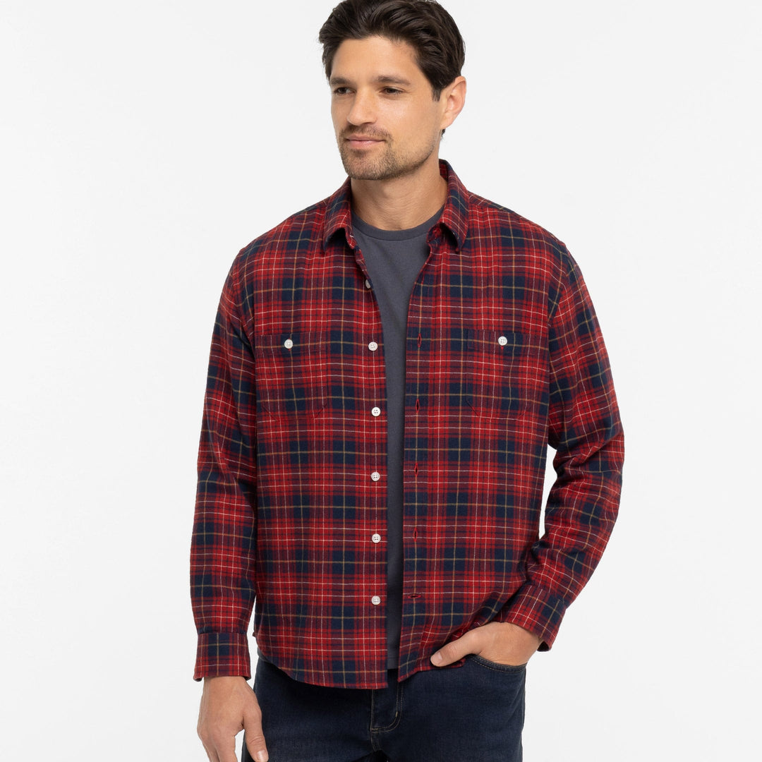 Ash & Erie Canyon Flannel Button-Down Shirt for Short Men   Flannel Everyday Shirt