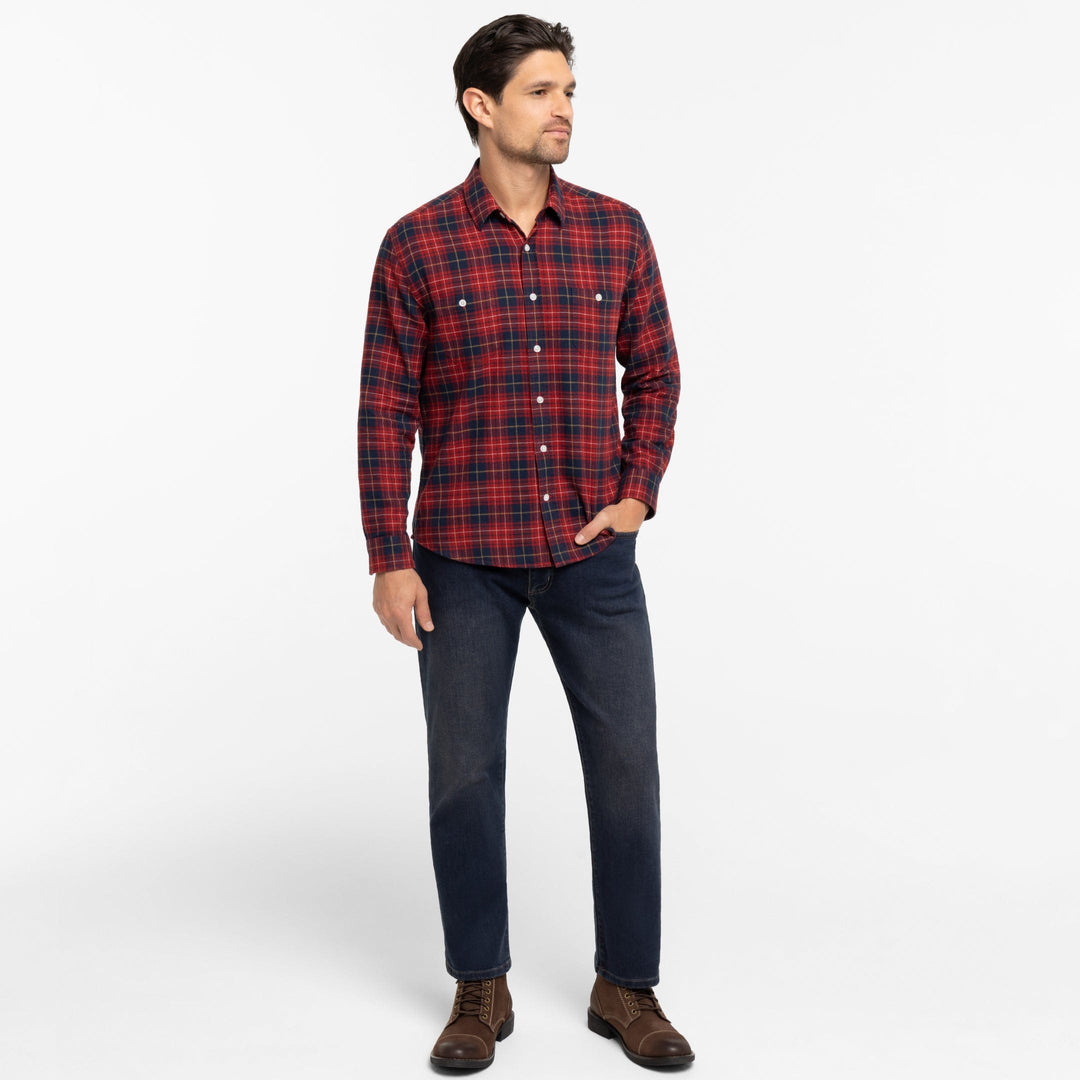 Ash & Erie Canyon Flannel Button-Down Shirt for Short Men   Flannel Everyday Shirt