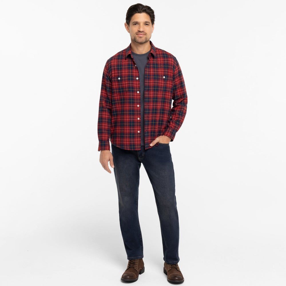 Ash & Erie Canyon Flannel Button-Down Shirt for Short Men   Flannel Everyday Shirt