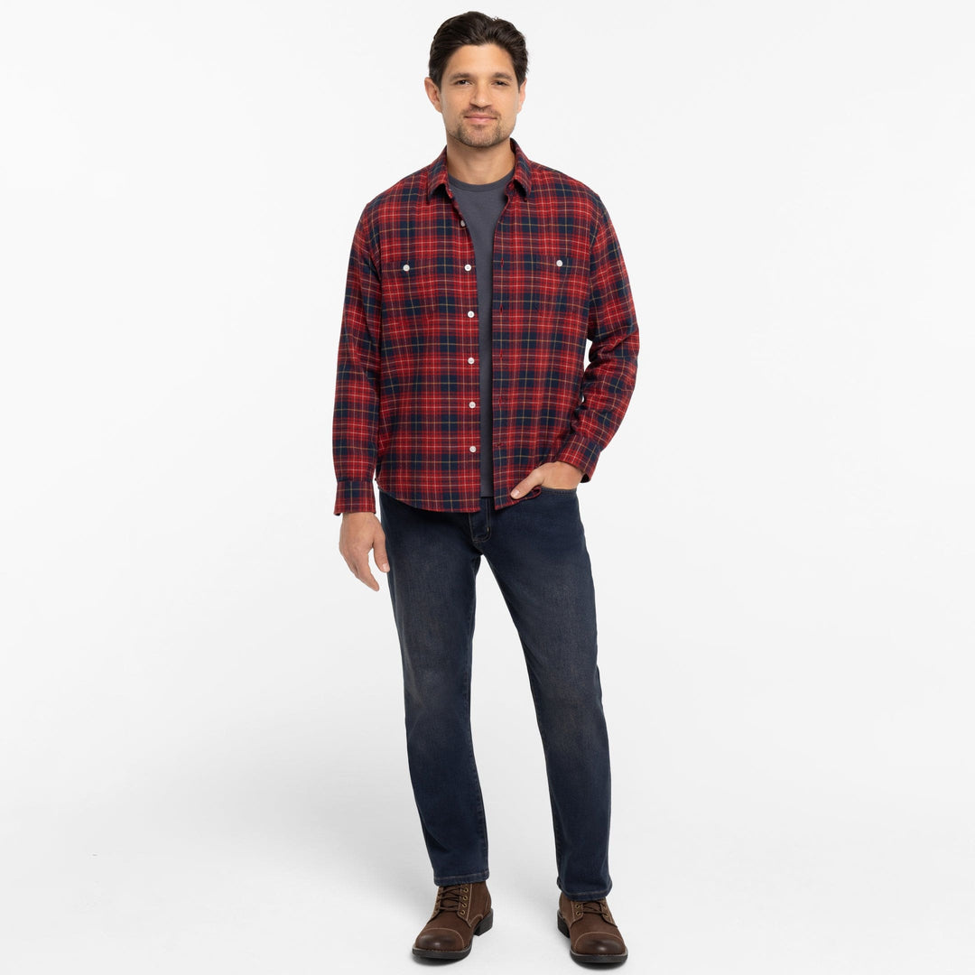 Ash & Erie Canyon Flannel Button-Down Shirt for Short Men   Flannel Everyday Shirt