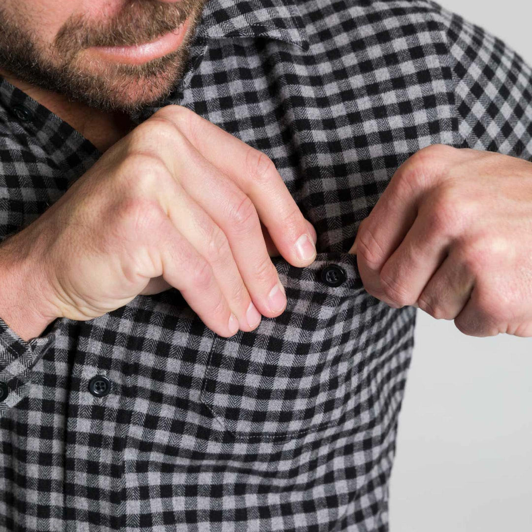 Ash & Erie Eclipse Gingham Flannel Button-Down Shirt for Short Men   Flannel Everyday Shirt